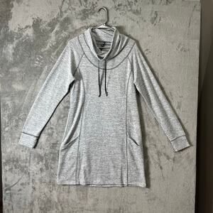 Kuhl Lea Dress Women’s Cowl Neck Pockets Thumb Holes Large Hiking Gorpcore Gray